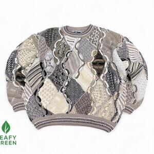 Coogi Original Blues Tundra Style Carlo Alberto 3D Knit Sweater us sz M Earth SI